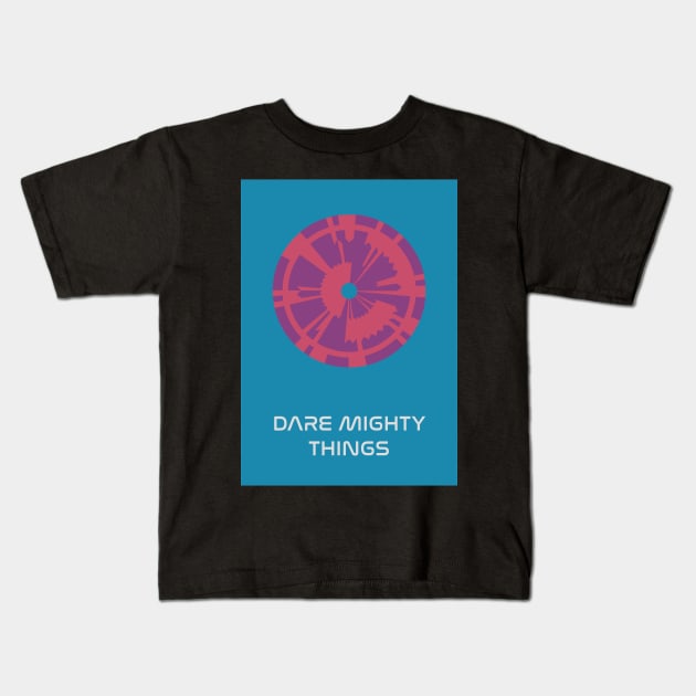 JPL/NASA Perseverance Parachute "Dare Mighty Things" Poster #3 Kids T-Shirt by Walford-Designs